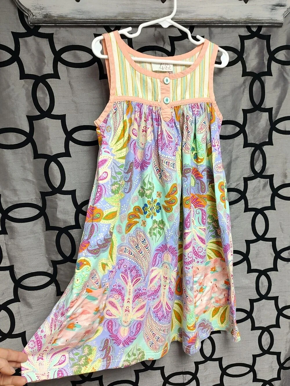 Matilda Jane 435 Dress Stripes & Floral Kids Size 8